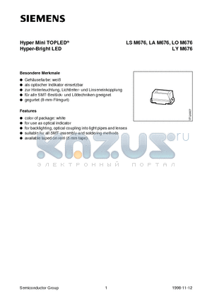Q62703-Q3286 datasheet - Hyper Mini TOPLED Hyper-Bright LED