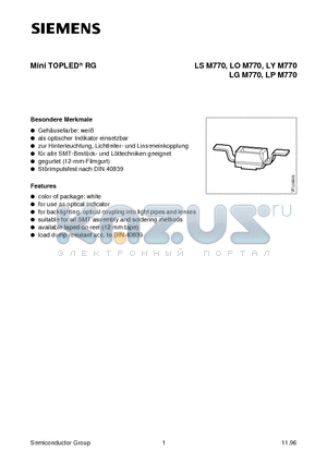 Q62703-Q3331 datasheet - Mini TOPLED RG