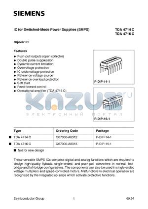 Q67000-A8313 datasheet - IC for Switched-Mode Power Supplies (SMPS)