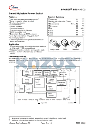 Q67060-S6201-A4 datasheet - Smart Highside Power Switch