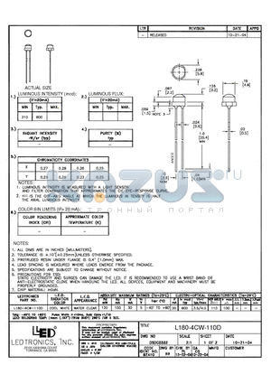 L180-4CW-110D datasheet - L180-4CW-110D
