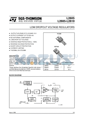 L2685V datasheet - LOW DROPOUT VOLTAGE REGULATORS