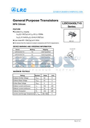 L2SC5343RLT3G datasheet - General Purpose Transistors NPN Silicon