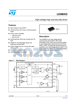L6386AD datasheet - High-voltage high and low side driver
