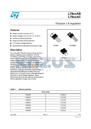 L7812ABD2T-TR datasheet - Precision 1 A regulators