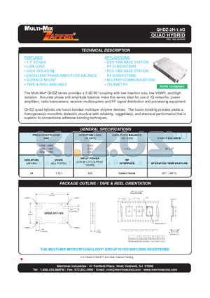 QHDZ-2H-1.9G datasheet - QUAD HYBRID