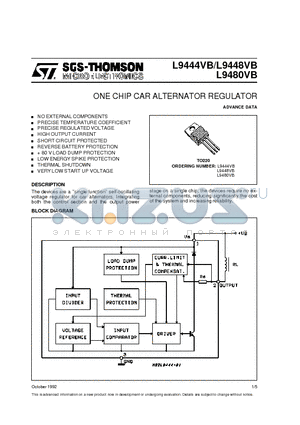 L9448VB datasheet - ONE CHIP CAR ALTERNATOR REGULATOR