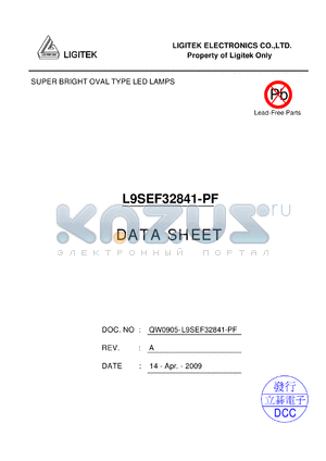 L9SEF32841-PF datasheet - SUPER BRIGHT OVAL TYPE LED LAMPS