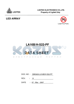 LA16B-H-S22-PF datasheet - LED ARRAY