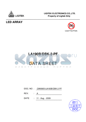 LA190B-DBK-2-PF datasheet - LED ARRAY