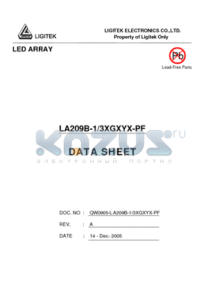 LA209B-1-3XGXYX-PF datasheet - LED ARRAY