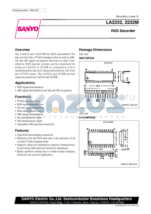 LA2232M datasheet - RDS Decorder