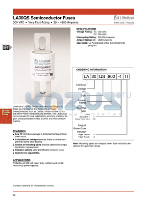 LA30QS600-4IL datasheet - LA30QS Semiconductor Fuses