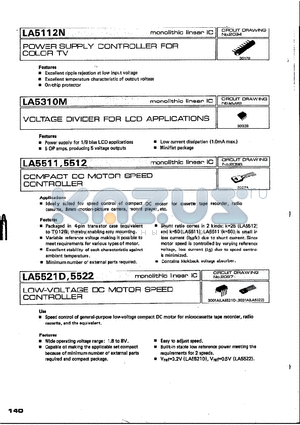 LA5310M datasheet - COMPACT DC MOTOR SPEED CONTROLLER