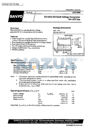 LA5318M datasheet - Variable Divided Voltage Generator for LCD Use