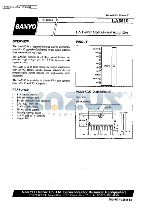 LA6510 datasheet - 1A Power Operational Amplifier