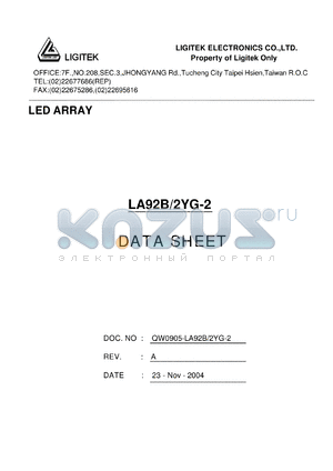 LA92B-2YG-2 datasheet - LED ARRAY
