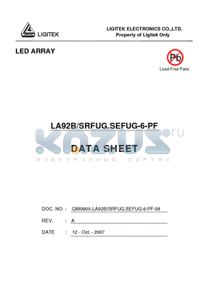 LA92B-SRFUG.SEFUG-6-PF datasheet - LED ARRAY