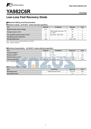 YA982C6R_10 datasheet - Low-Loss Fast Recovery Diode