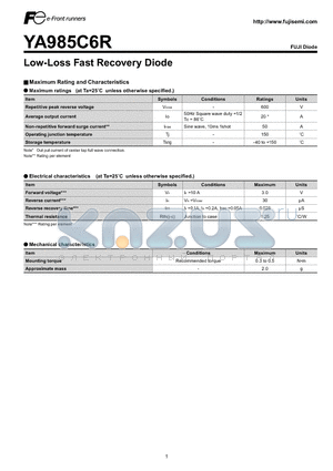 YA985C6R_10 datasheet - Low-Loss Fast Recovery Diode