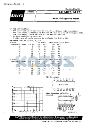 LB1407 datasheet - AC/DC Voltage Level Meter