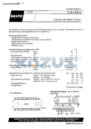 LB1684 datasheet - 3-Phase DD Motor Driver