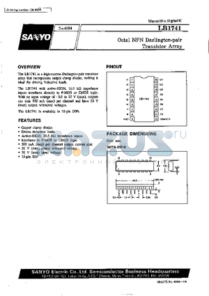 LB1741 datasheet - Octal NPN Darlington-pair Transistor Array