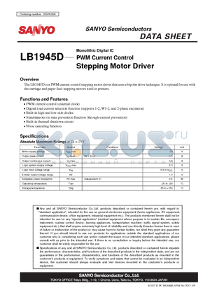 LB1945D datasheet - Stepping Motor Driver