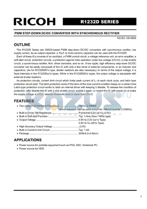 R1232D241A datasheet - PWM STEP-DOWN DC/DC CONVERTER WITH SYNCHRONOUS RECTIFIER