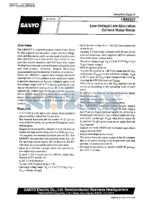 LB8632V datasheet - Low-Voltage/Low-Saturation Camera Motor Driver