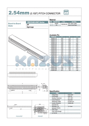 YBD254B-40E datasheet - 2.54mm PITCH CONNECTOR