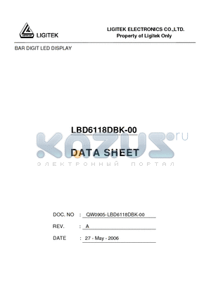 LBD6118DBK-00 datasheet - BAR DIGIT LED DISPLAY