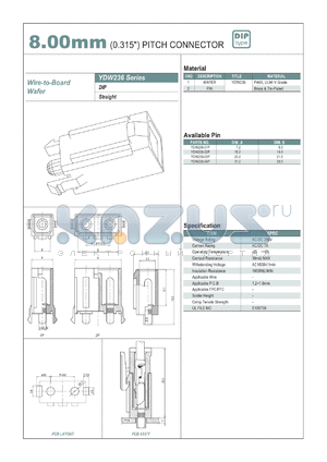 YDW236-01P datasheet - 8.00mm PITCH CONNECTOR
