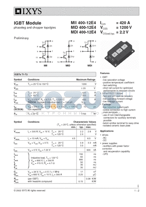 MID400-12E4 datasheet - IGBT Module
