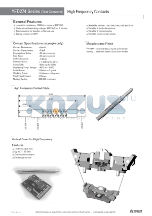 YED274 datasheet - High Frequency Contacts