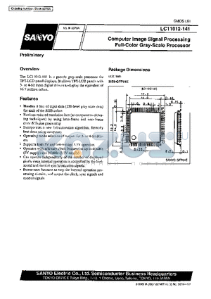 LC11012-141 datasheet - Computer Image Signal Processing Full-Color Gray-Scale Processor