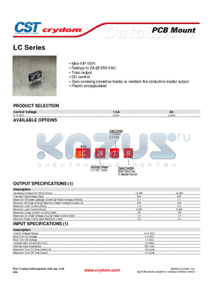 LC242 datasheet - PCB Mount