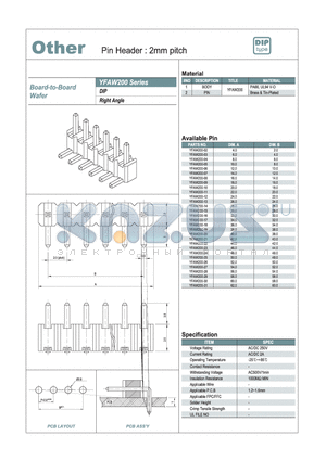 YFAW200-10 datasheet - Pin Header : 2mm PITCH