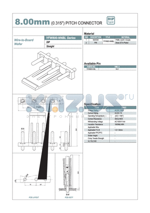 YFW800-NNBL datasheet - 8.00mm PITCH CONNECTOR