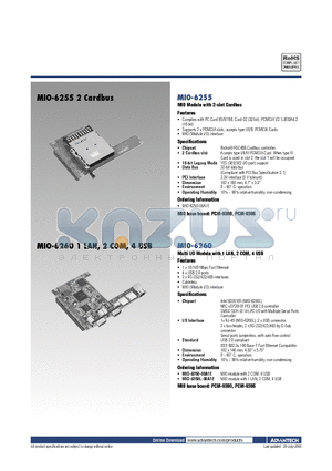 MIO-6255-00A1E datasheet - Module I/O Series