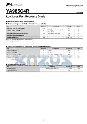 YG985C4R datasheet - Low-Loss Fast Recovery Diode