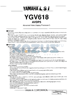 YGV618 datasheet - ADVANVED VIDEO DISPLAY PROCESSOR 5