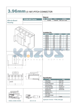 YH396-05V datasheet - 3.96mm PITCH CONNECTOR