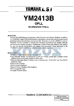 YM2413B datasheet - FM OPERATOR TYPE-LL