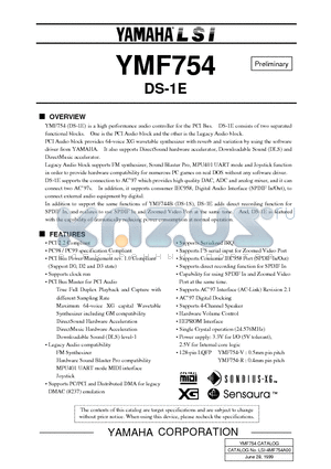 YMF754-V datasheet - DS-1E