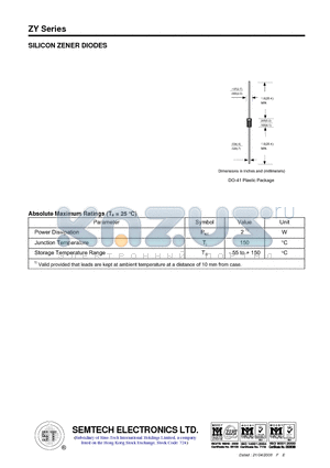 ZY200 datasheet - SILICON ZENER DIODES