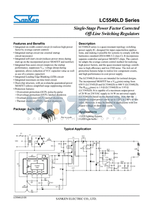 LC5548LD datasheet - Single-Stage Power Factor Corrected Off-Line Switching Regulators