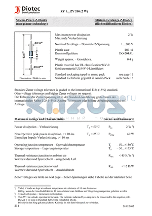 ZY5.6 datasheet - Silicon-Power-Z-Diodes (non-planar technology)