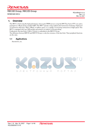 R5F2123AJFP datasheet - MCU