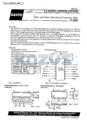 LC7071NM datasheet - Sync and Error Detection & Correction LSIs for RDS